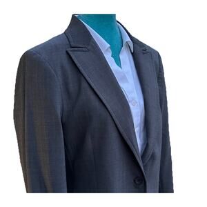 Antonio Melani Blazer Women 14 Grey 1 button wool spandex